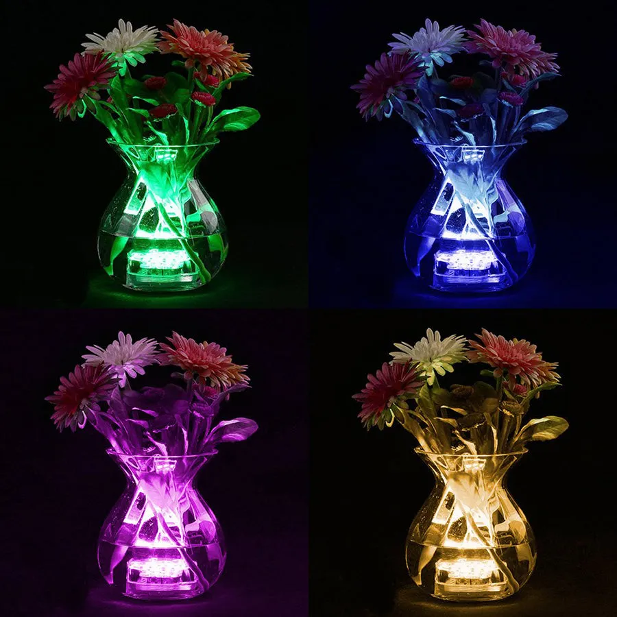 10 LED Submersible Lights Underwater Waterproof Wedding Vase Base Lamp Underwater Night Lamp Outdoor Vase Bowl Garden Party Decoration