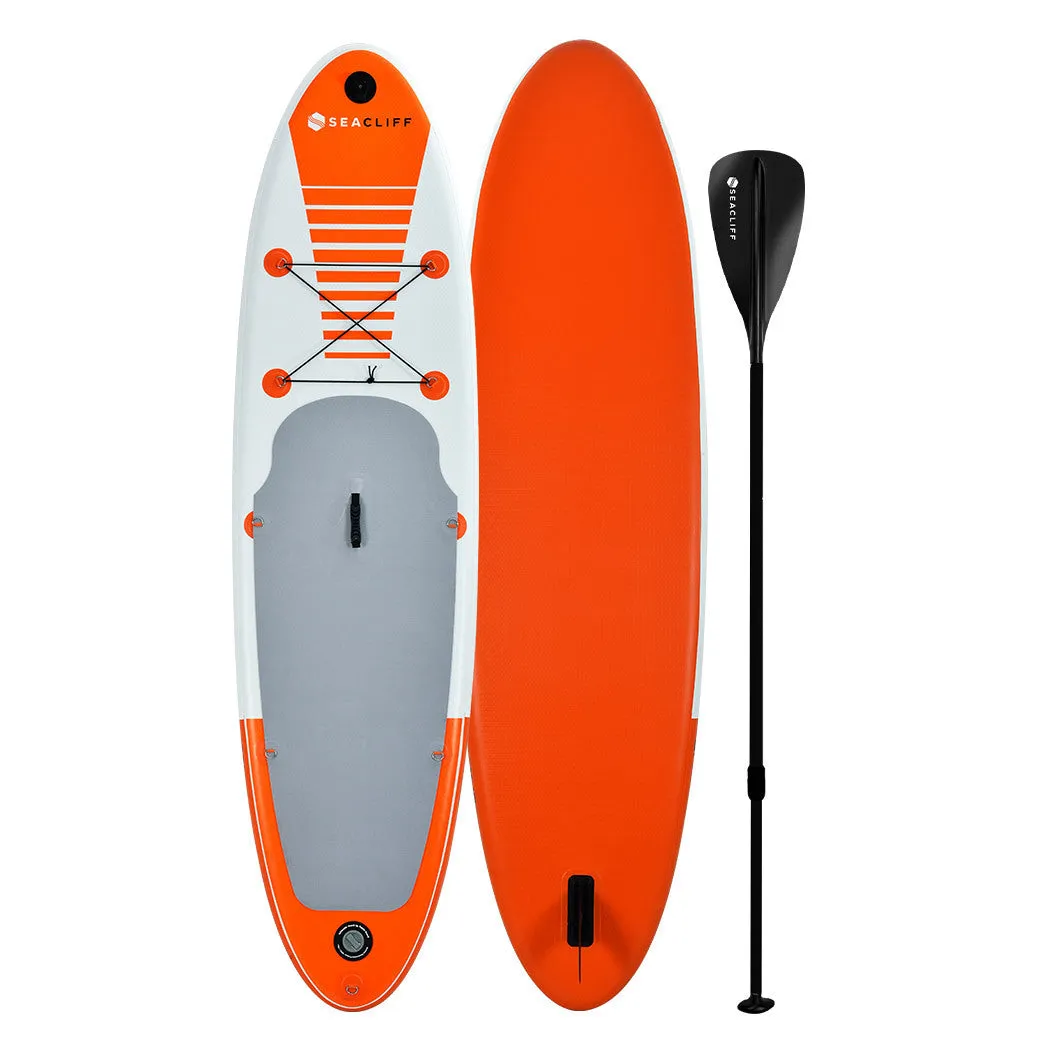 10ft Inflatable Paddle Board, Telescopic Paddle, GoPro Mount - Seacliff