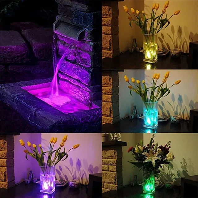 12-Piece: LED RGB Diving Light Remote Control Decorative Light