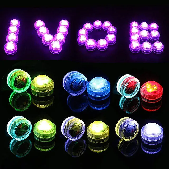 12-Piece: LED RGB Diving Light Remote Control Decorative Light