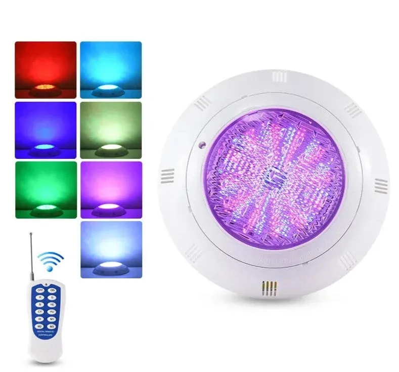 12V-ABS wall mounted IP68 waterproof seven-color remote control underwater light lighting landscape LED pool light 18W25W35W45W