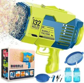 132 Holes Automatic Bubble Machine Gun Launcher For Kids