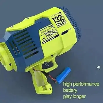 132 Holes Automatic Bubble Machine Gun Launcher For Kids