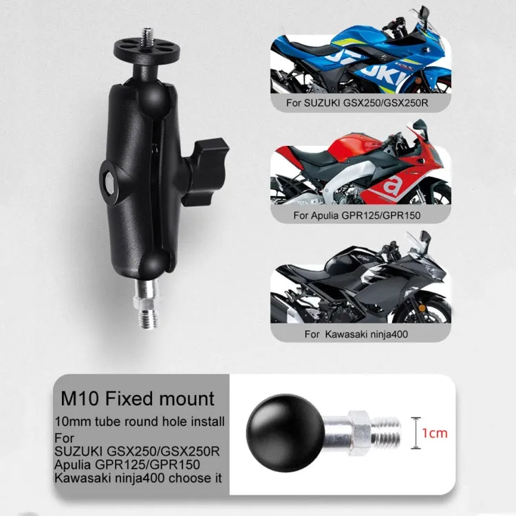 25mm Ball Head M10 Screw Motorcycle Fixed Mount Holder for GoPro, Insta360, DJI and Other Action Cameras(Black)