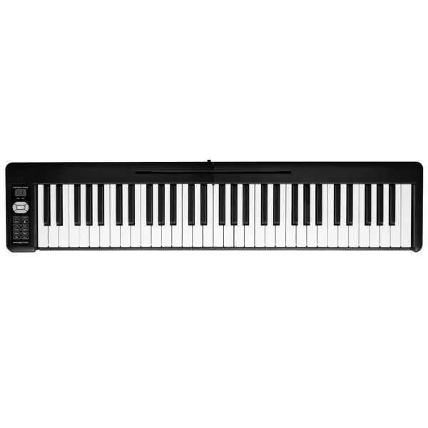 61 Key Foldable Electric Digital Piano with USB/MIDI and Bluetooth, Double Speakers and Sustain Pedal