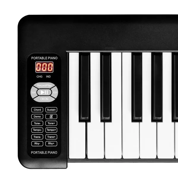 61 Key Foldable Electric Digital Piano with USB/MIDI and Bluetooth, Double Speakers and Sustain Pedal