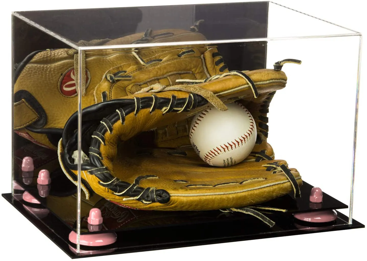 Acrylic Baseball Glove Display Case - Mirror No Wall Mounts  ((A018/V40))