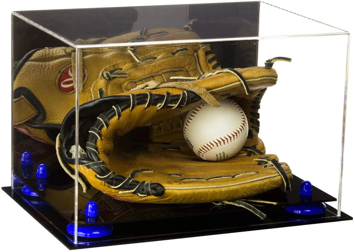 Acrylic Baseball Glove Display Case - Mirror No Wall Mounts  ((A018/V40))