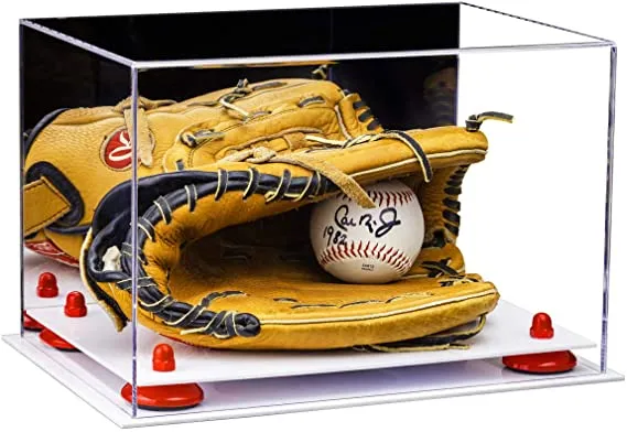 Acrylic Baseball Glove Display Case - Mirror No Wall Mounts  ((A018/V40))