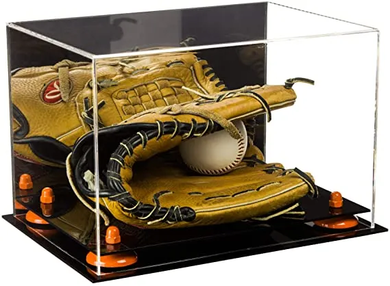 Acrylic Baseball Glove Display Case - Mirror No Wall Mounts  ((A018/V40))