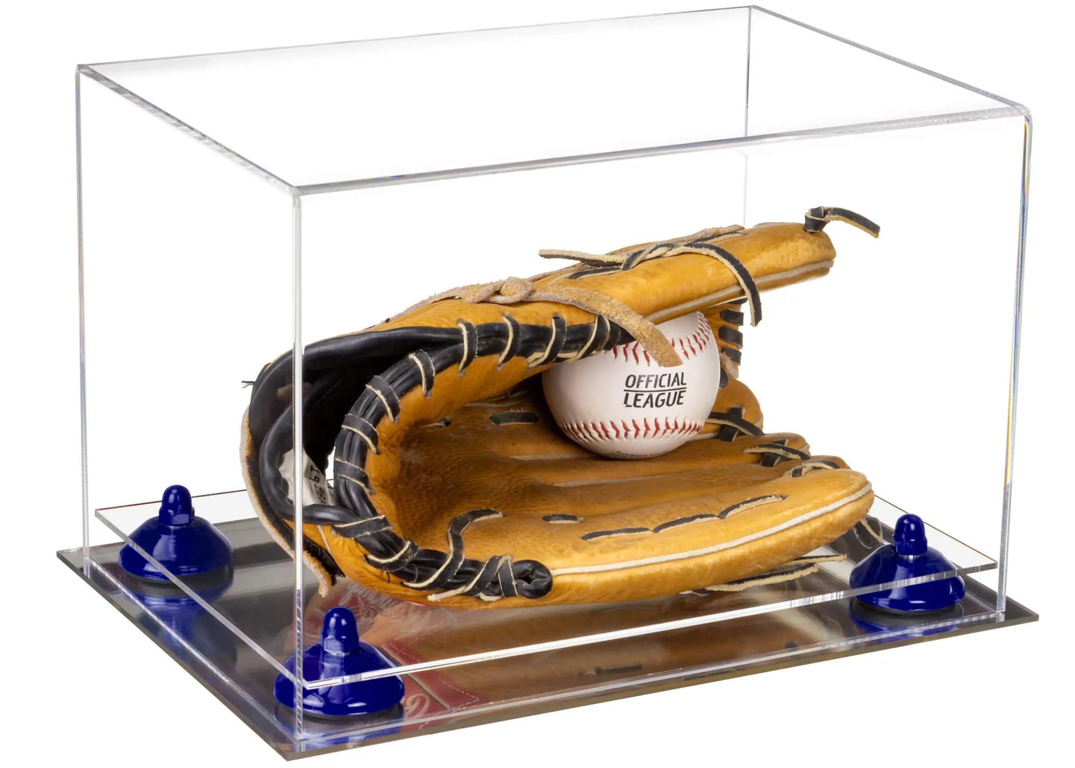 Acrylic Baseball Glove Display Case - Mirror No Wall Mounts  ((A018/V40))