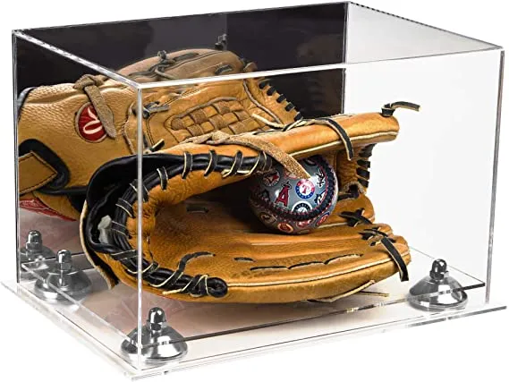 Acrylic Baseball Glove Display Case - Mirror No Wall Mounts  ((A018/V40))