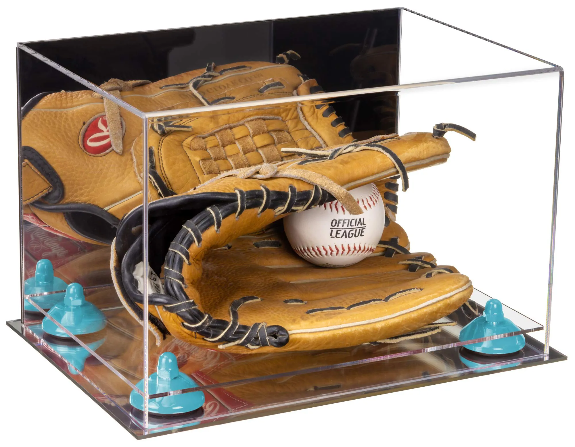 Acrylic Baseball Glove Display Case - Mirror No Wall Mounts  ((A018/V40))