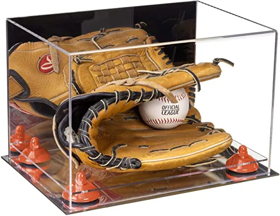 Acrylic Baseball Glove Display Case - Mirror No Wall Mounts  ((A018/V40))