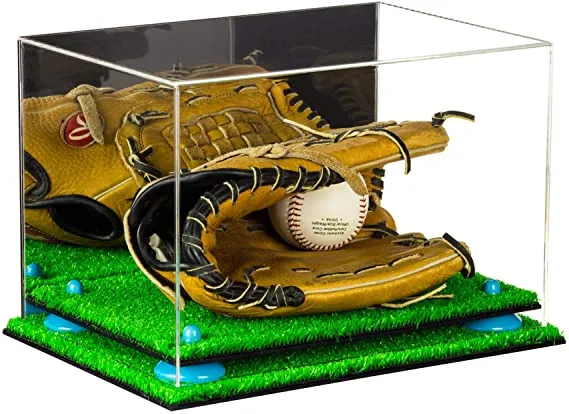 Acrylic Baseball Glove Display Case - Mirror No Wall Mounts  ((A018/V40))