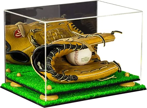 Acrylic Baseball Glove Display Case - Mirror No Wall Mounts  ((A018/V40))