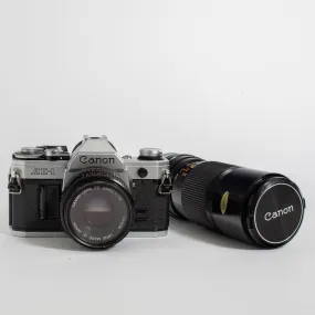 Canon AE-1 with 50mm FD f/1.8 Lens and Canon FD 100-200mm f/5.6 Lens