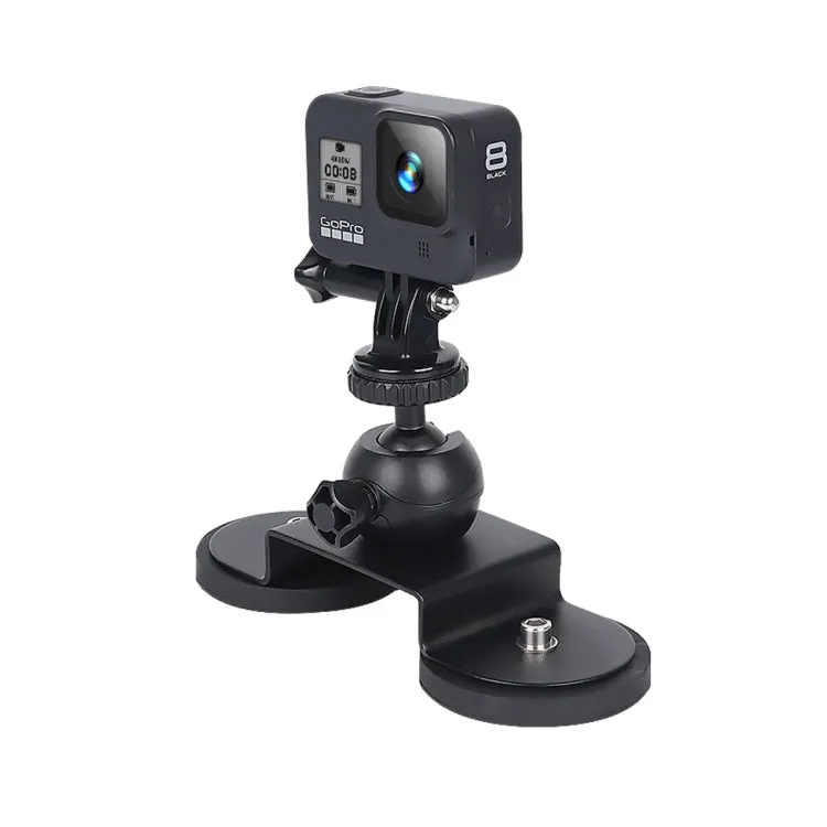 Car Suction Cup Mount Bracket for GoPro Hero11 Black / HERO10 Black / HERO9 Black / HERO8 Black /7 /6 /5 /5 Session /4 Session /4 /3  /3 /2 /1, Xiaoyi and Other Action Cameras, Size: L(Black)