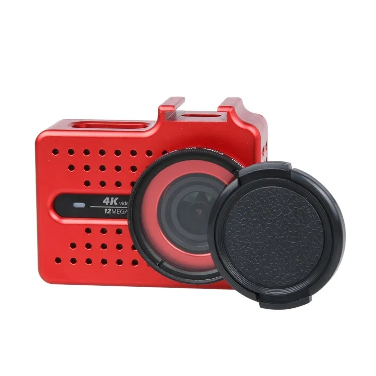 CNC Aluminum Alloy Housing Protective Case with UV Filter & Lens Protective Cap for Xiaomi Xiaoyi Yi II 4K Sport Action Camera(Red)