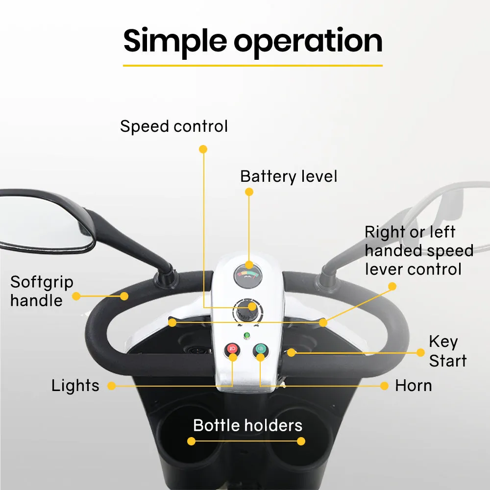 Comfortable Electric Mobility Scooter with Suspension - Equipmed