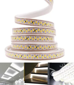 Cool White LED Strip 220V 240V 180LEDs/m SMD5730 IP65 with UK Plug