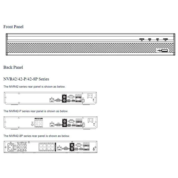 Dahua / 8-Channel / 8MP / PoE NVR / 2 SATA / 2 TB HDD Included / DH-N42B2P2