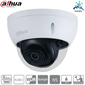 Dahua / HDCVI / 8MP / Dome Camera / Fixed / 2.8mm Lens / Outdoor / WDR / IP67 / IK10 / 30m Smart IR / Starlight / 5 Year Warranty / DH-N82AL32