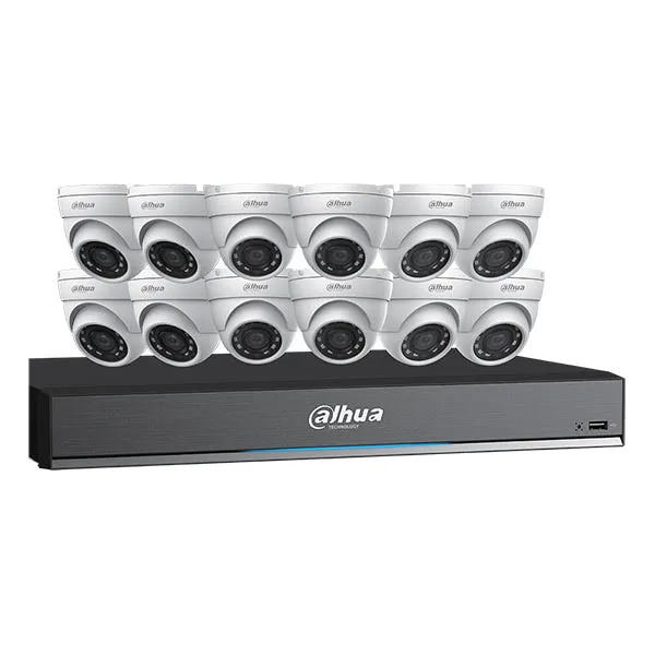 Dahua / HDCVI DVR Kit / 16 Channels / Penta-brid /  12 x 5MP, Mini Eyeball / 4K / DH-C7165E124