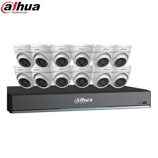 Dahua / HDCVI DVR Kit / 16 Channels / Penta-brid /  12 x 5MP, Mini Eyeball / 4K / DH-C7165E124