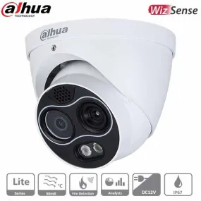 Dahua / IP / 4MP / Eyeball Camera / 2.0 mm Fixed Thermal Lens / Outdoor / WDR / IP67 / Hybrid Thermal / 5 Year Warranty / DH-DHI-TPC-DF1241-B2F2-S2