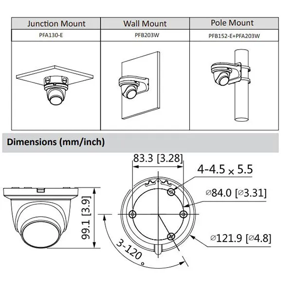 Dahua / IP / 4MP / Eyeball Camera / Fixed / 2.8mm Lens / Outdoor / WDR / IP67 / 30m Smart IR / Starlight / Built-in Microphone / 5 Year Warranty / DH-N42BJ62