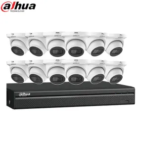 Dahua / IP Camera Kit / 12 x 4MP Mini Eyeball / 2.8mm Fixed Lens / 16-Channel / 4k NVR / IP67 / Starlight / DH-N564E124S