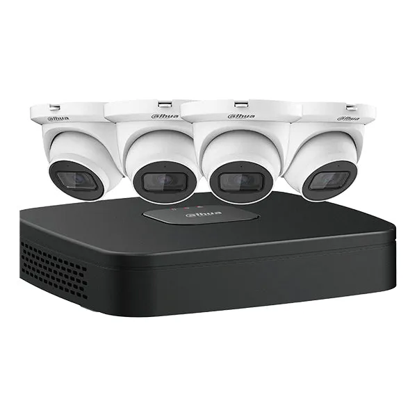 Dahua / IP Camera Kit / 4 x 4MP Eyeball Camera / 2.8mm Fixed Lens / 4-Channel / 4k NVR / 2TB HDD / IP67 / Starlight / DHI-N444E42B