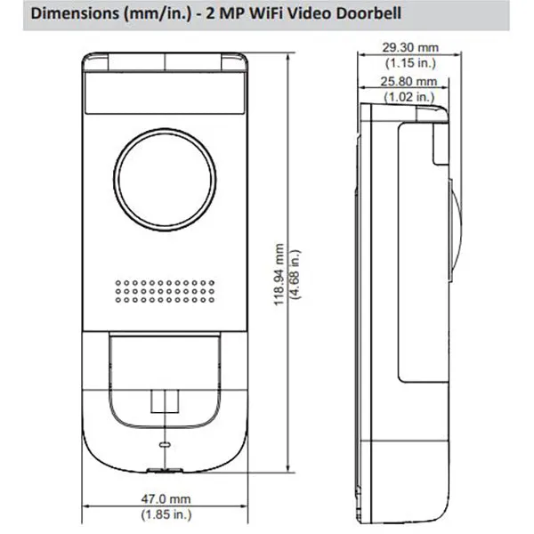 Dahua / IP Camera Kit / 5 x 4MP Mini Eyeball / Wi-Fi Video Doorbell / 2.8mm Fixed Lens / 8-Channel / 4k NVR / 2TB HDD / IP67 / Starlight / DH-N484E62A