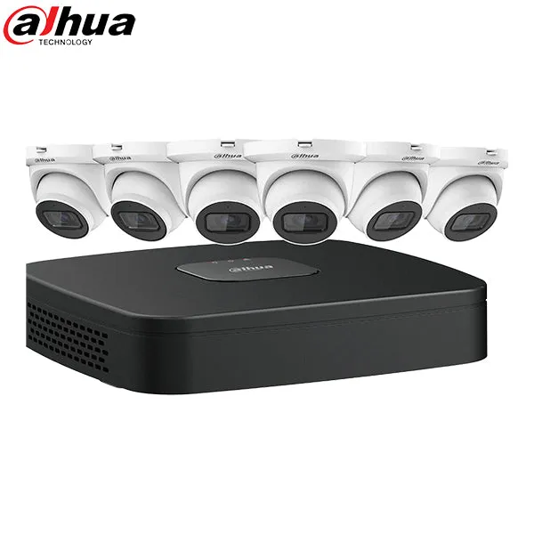 Dahua / IP Camera Kit / 6 x 4MP Mini Eyeball / 2.8mm Fixed Lens / 8-Channel / 4k NVR / 2TB HDD / IP67 / Starlight / 5 Year Warranty / DH-N484E62S