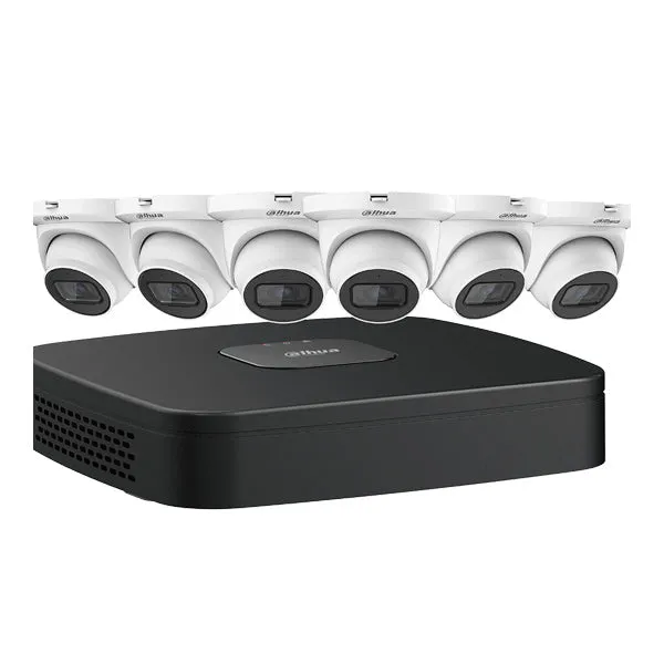 Dahua / IP Camera Kit / 6 x 4MP Mini Eyeball / 2.8mm Fixed Lens / 8-Channel / 4k NVR / 2TB HDD / IP67 / Starlight / DH-N484E62B