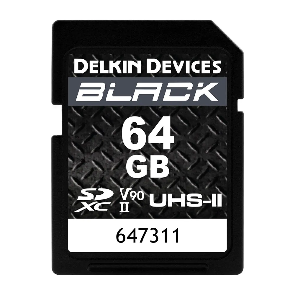 Delkin Devices 64GB BLACK UHS-II Rugged SDXC Memory Card V90