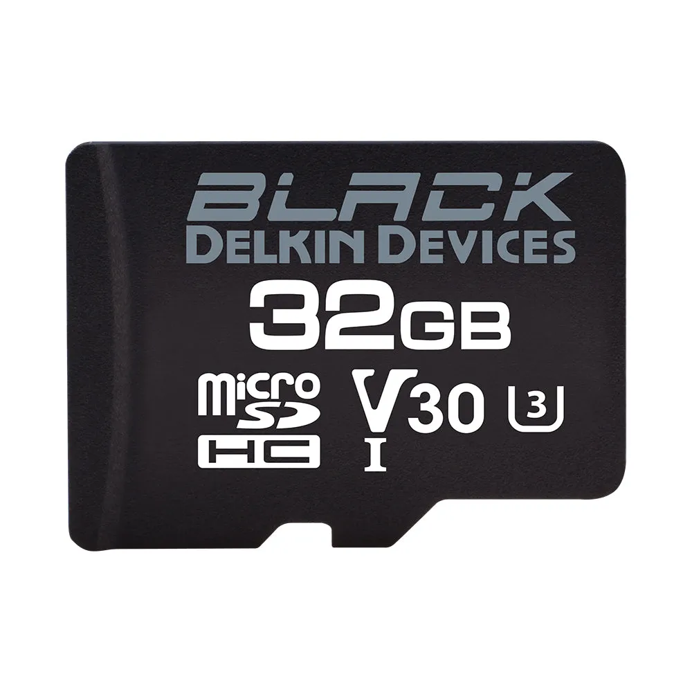 Delkin Devices BLACK UHS-I (U3/V30) microSD Memory Cards (Choose Capacity)