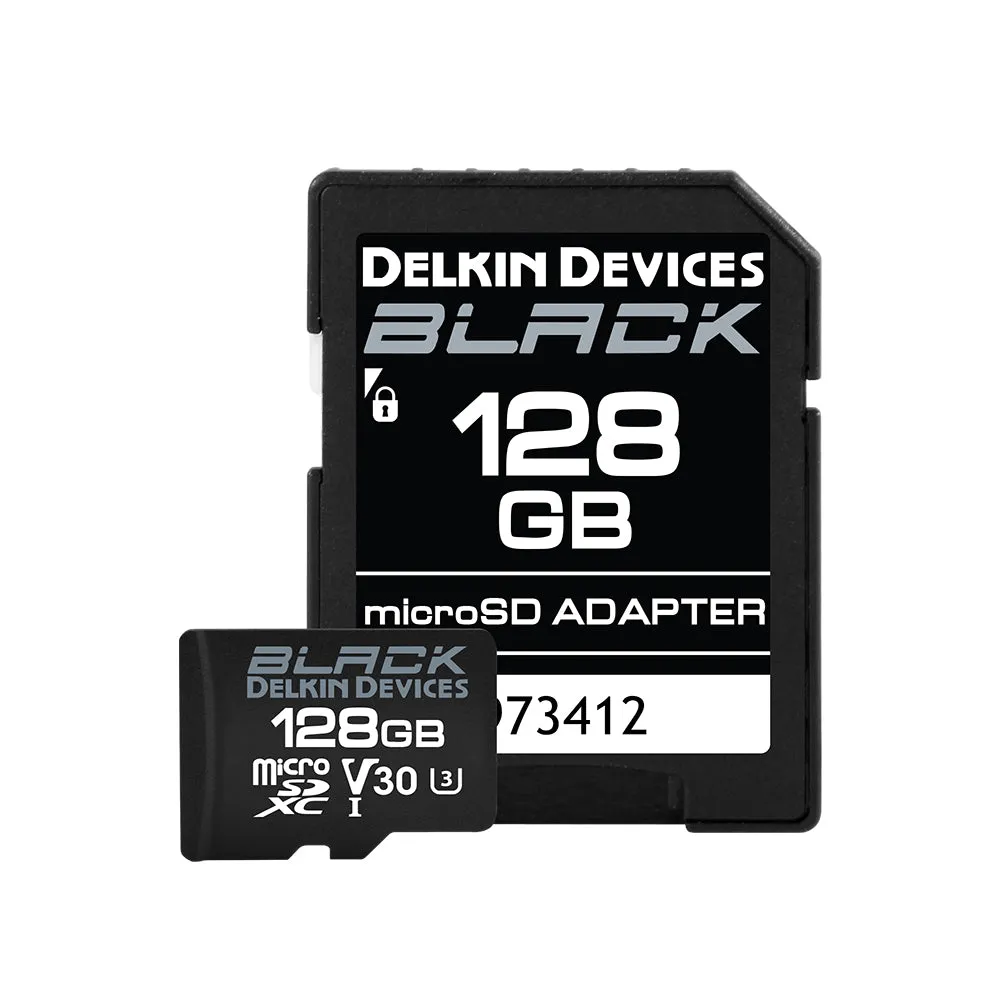 Delkin Devices BLACK UHS-I (U3/V30) microSD Memory Cards (Choose Capacity)