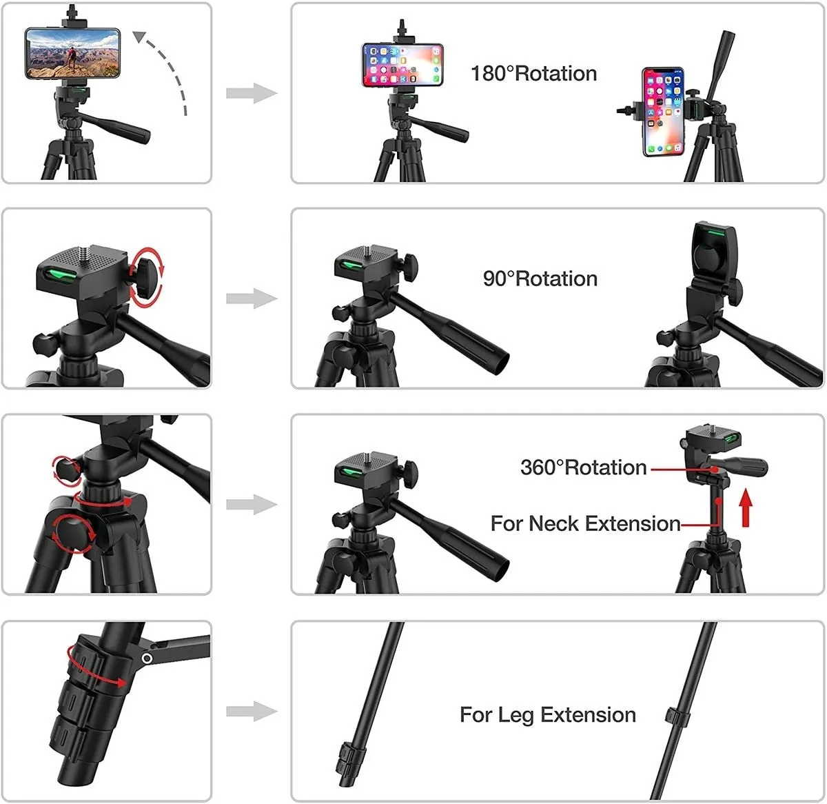 DSLR Flexible Tripod Extendable Travel Lightweight Stand