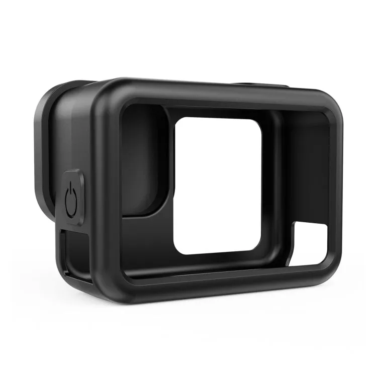 For GoPro HERO13 Black PULUZ Silicone Protective Case Side Interface Cover with Wrist Strap & Lens Cover (Black)