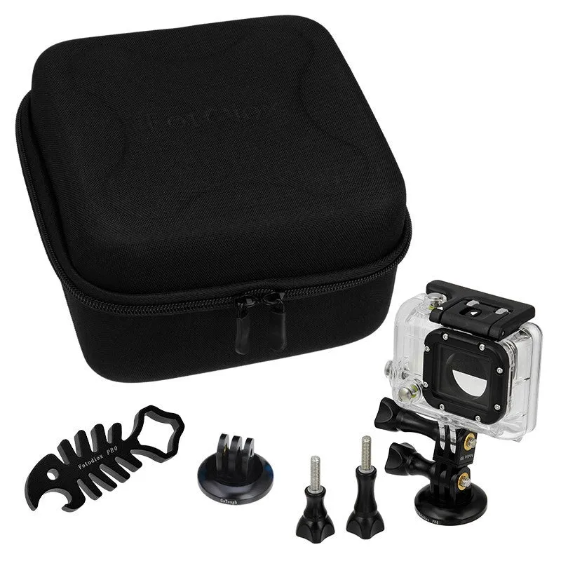 Fotodiox Pro GoTough CamCase Double Kit with Select Accessories - GoTough Carrying and Travel Case for Two GoPro Cameras & Accessories (choose from 5 colors) fits All GoPro HERO Action Cameras