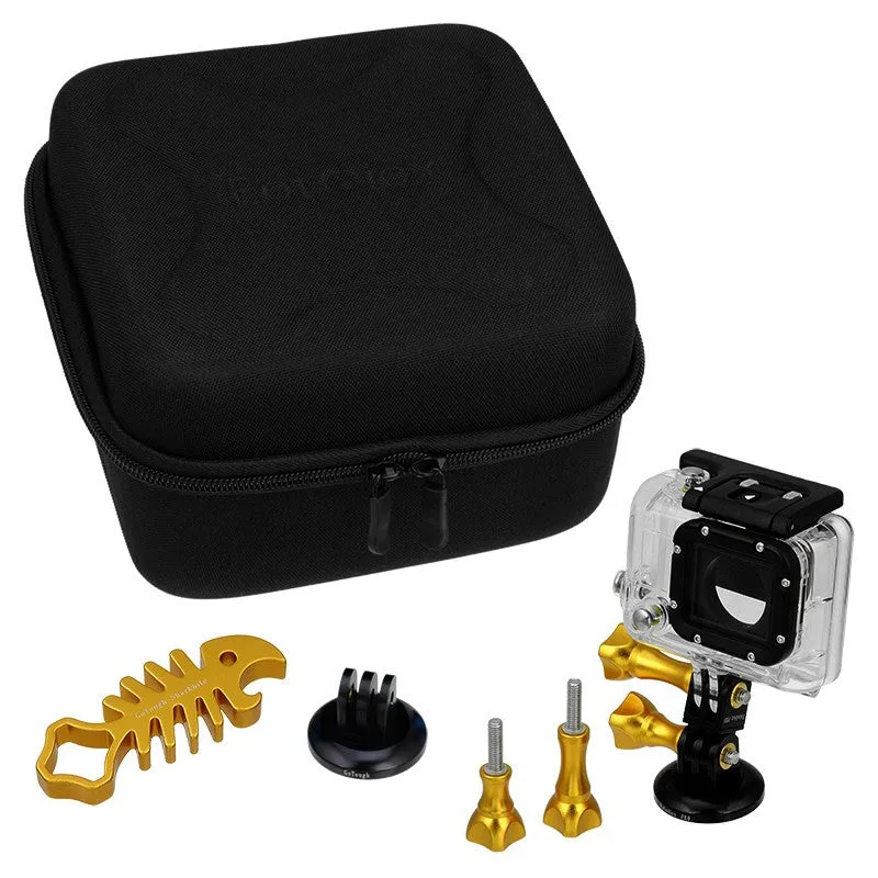 Fotodiox Pro GoTough CamCase Double Kit with Select Accessories - GoTough Carrying and Travel Case for Two GoPro Cameras & Accessories (choose from 5 colors) fits All GoPro HERO Action Cameras