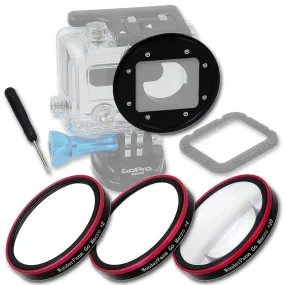 Fotodiox Pro WonderPana Go H3 Macro Kit - GoTough Filter Adapter System f/ GoPro HERO3 Skeleton or Underwater Housing with Three Macro Filters ( 2,  4,  10)