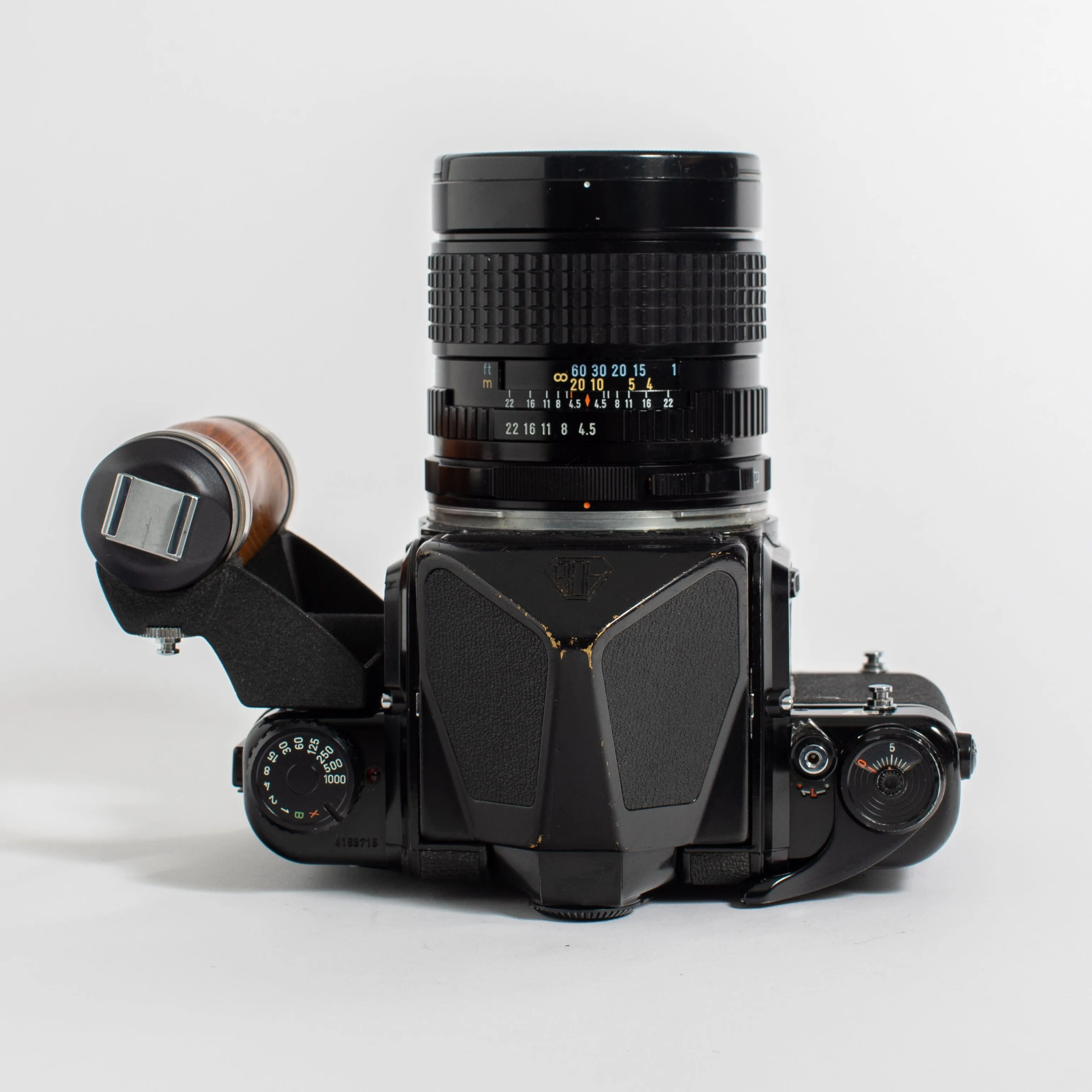 Fresh CLA: Pentax 67 MLU with 75mm f/4.5 lens, 135mm f/4 Macro lens, wooden grip, and Pentax strap