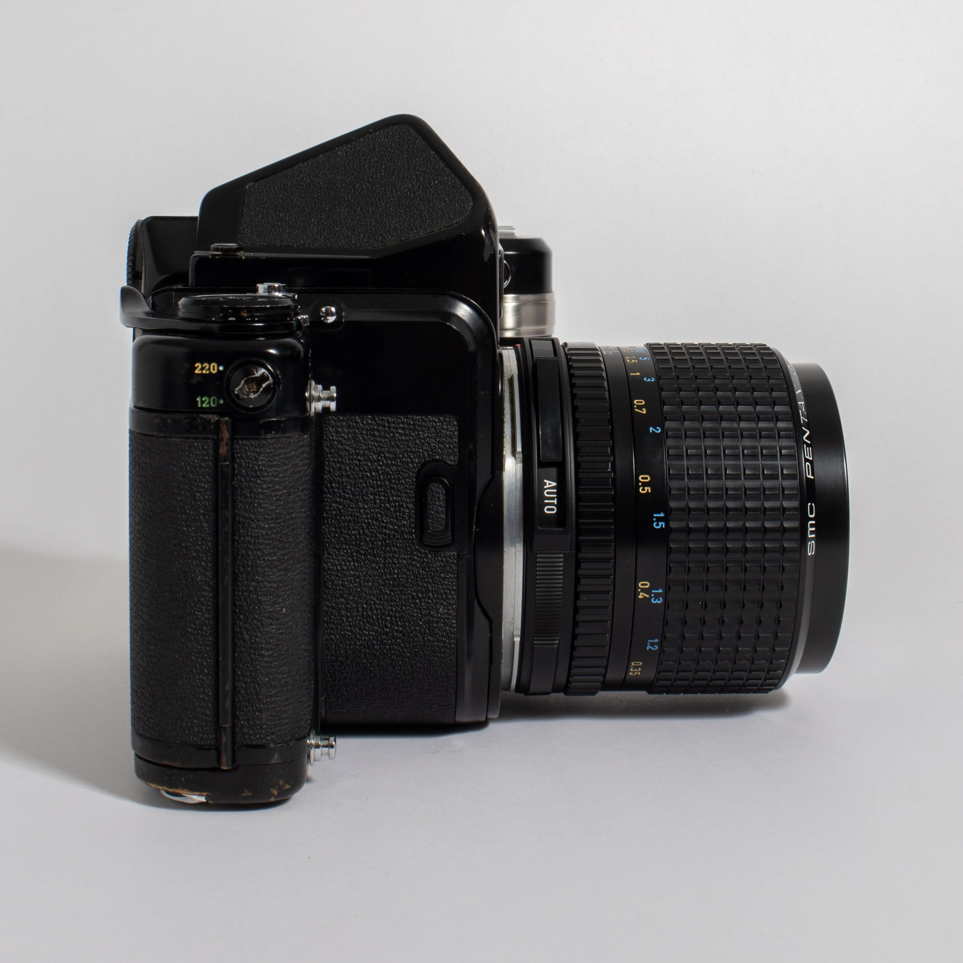 Fresh CLA: Pentax 6x7 MLU with SMC Pentax 67 55mm f/4 Lens, Auto Extension Tube, and TTL Prism Finder