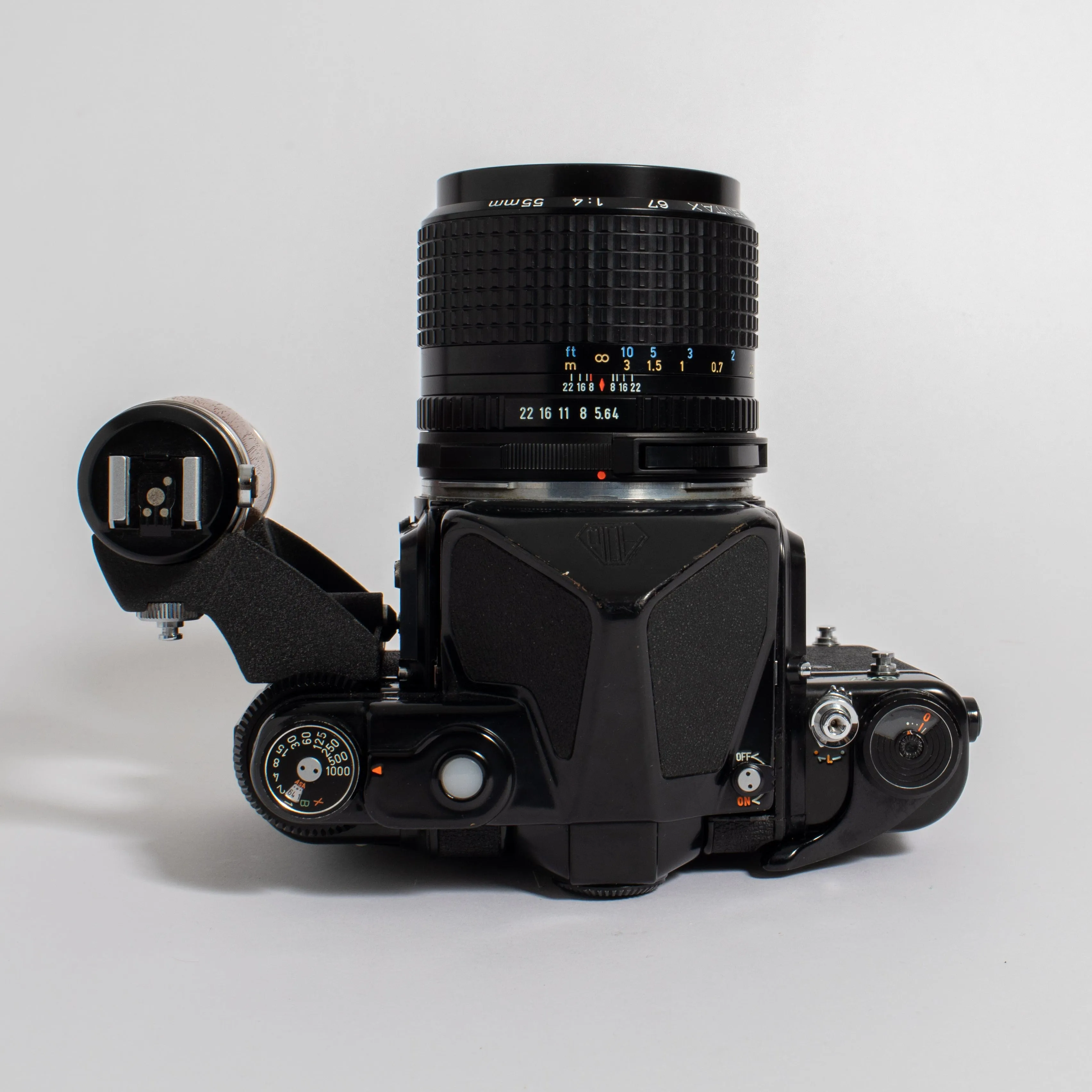 Fresh CLA: Pentax 6x7 MLU with SMC Pentax 67 55mm f/4 Lens, Auto Extension Tube, and TTL Prism Finder