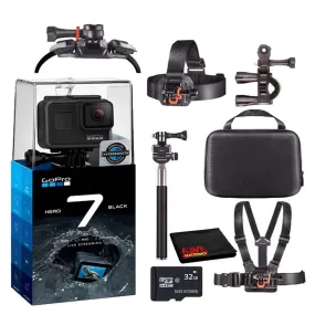 GoPro HERO7 Black Waterproof Digital Action Camera Bundle   32GB microSD Card