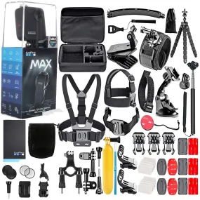 GoPro MAX 360 Action Camera W/50 Piece Accessory Kit- Spherical 5.6K30 HD Video -16.6MP 360 Photos -1080p Live Streaming Stabilization -All You Need