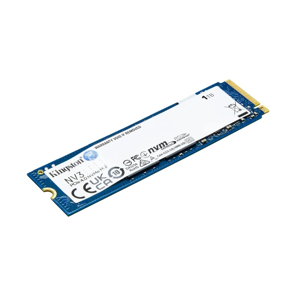 Kingston NV3 1TB M.2 2280 NVMe SSD | PCIe 4.0 Gen 4x4 | Up to 6000 MB/s | SNV3S/1000G